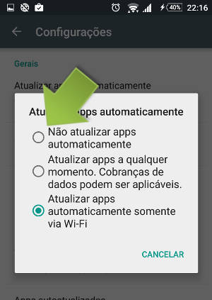 Desativar atualização automática de Aplicativos no Android
