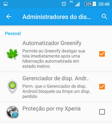 desinstalar o Greenify do Android